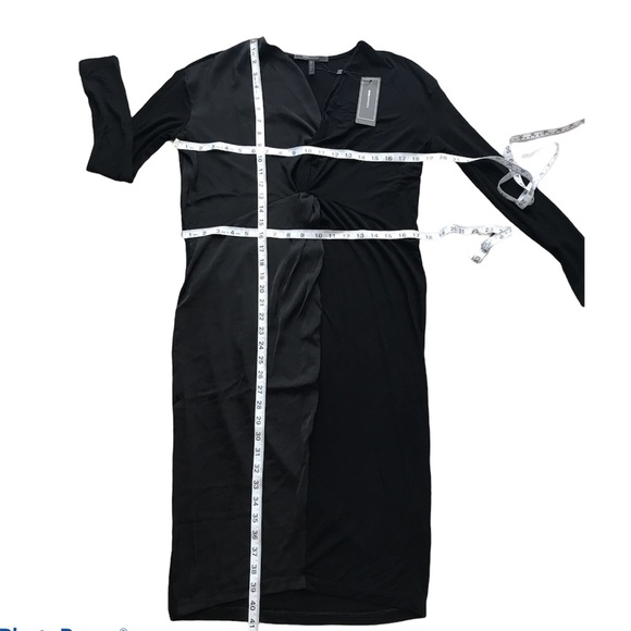 SOLD!BCBGMaxAzria Twist-Front Knit Black Dress, XS - Picture 7 of 7